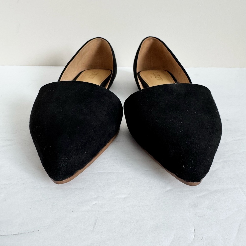 J. Crew Zoe Suede d'Orsay Flats Size 8 Black - Picture 7 of 16